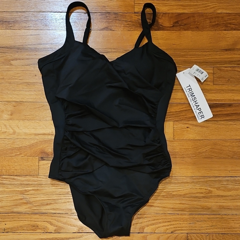 Trimshaper Women's Black One-Piece Swimsuit